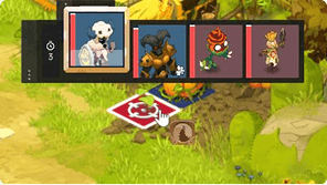 Screenshot of the Turn-based battle mechanic in Dofus